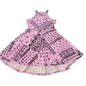 Justice Girls Lilac Sleeveless Party Dress Paisley Bandana Pattern Size L 12/14